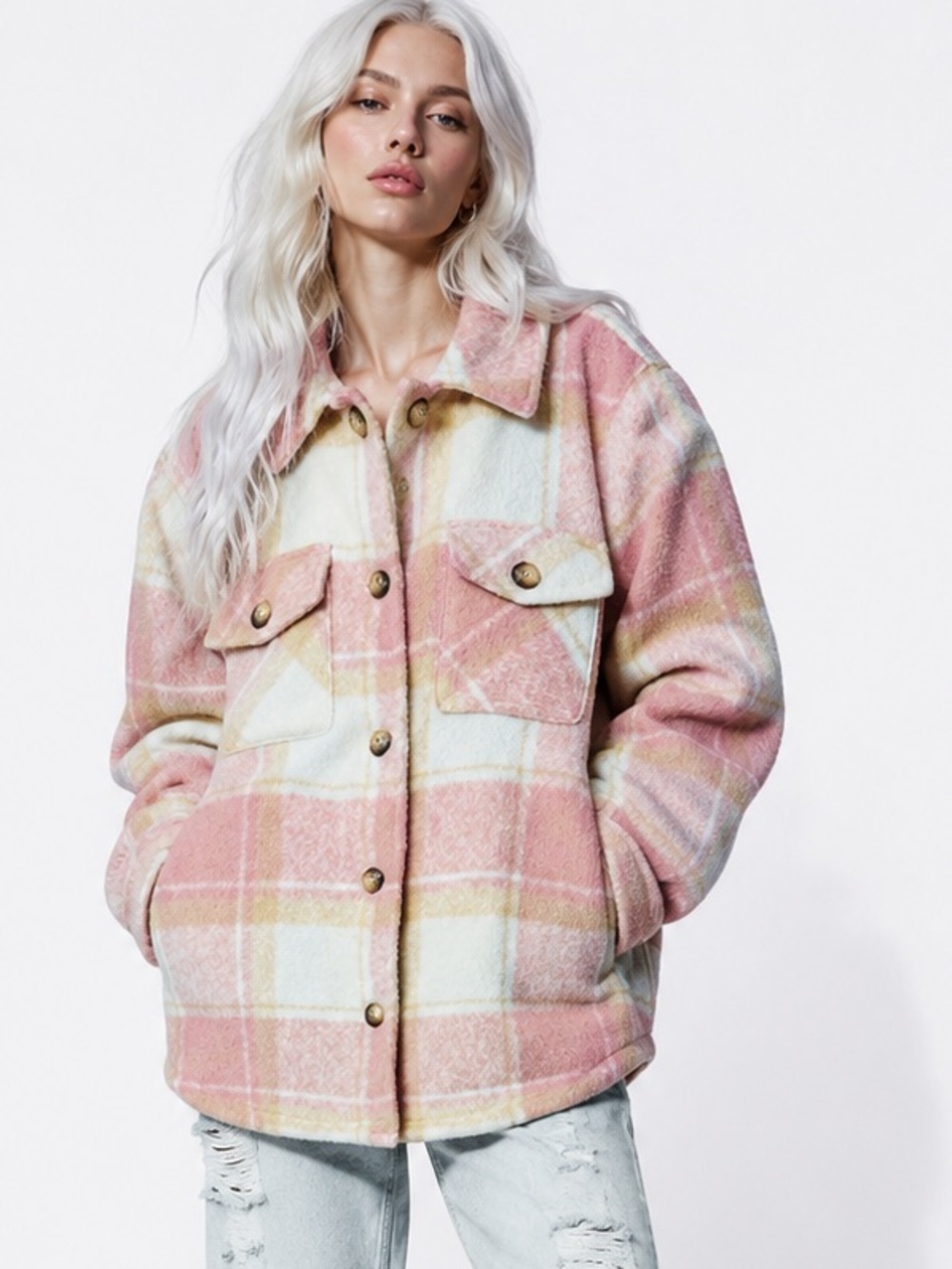 Arie pink and cream jacket